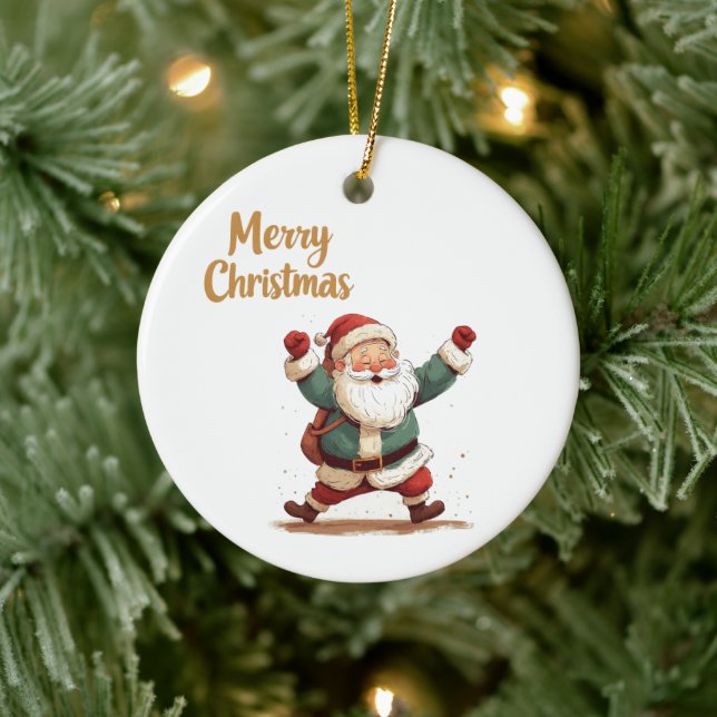  Christmas Santa  Ceramic Ornament (Tree)