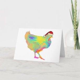 Christmas Santa Chicken Funny Festive Hen Humour Card