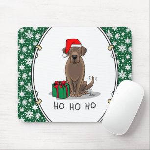 Christmas Santa Chocolate Labrador Retriever Funny Mouse Pad