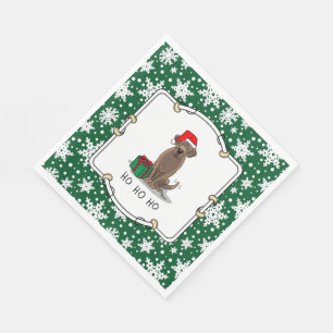 Christmas Santa Chocolate Labrador Retriever Funny Napkin