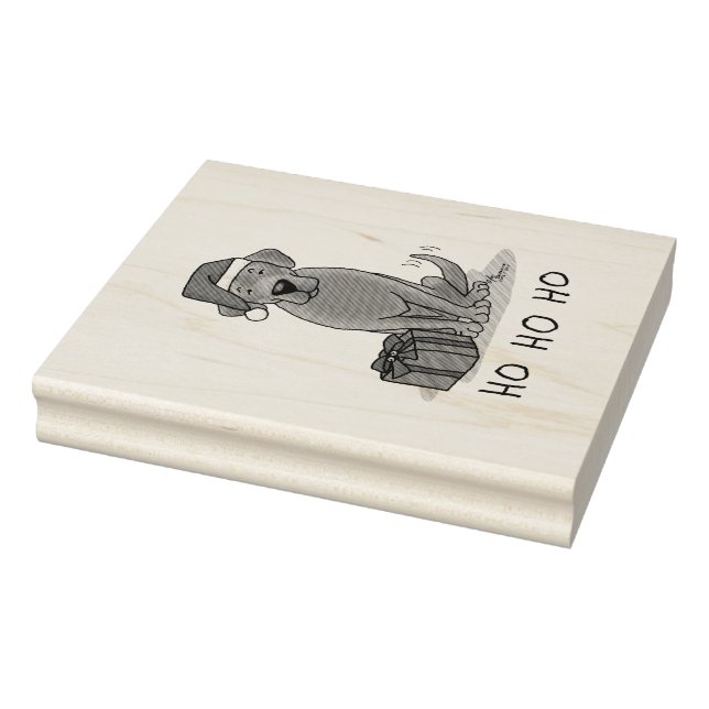 Christmas Santa Chocolate Labrador Retriever Funny Rubber Stamp (Stamp)