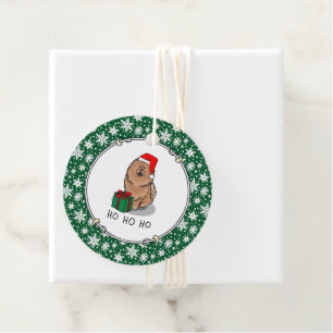 Christmas Santa Chow Chow Dog (cinnamon) Cute Favour Tags