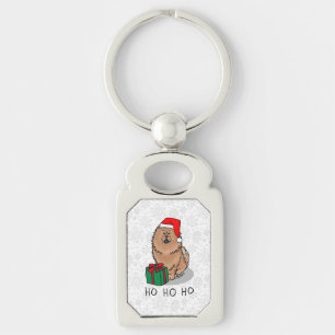 Christmas Santa Chow Chow Dog (cinnamon) Cute Keychain