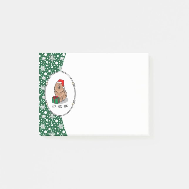 Christmas Santa Chow Chow Dog (cinnamon) Cute Post-it Notes (Front)