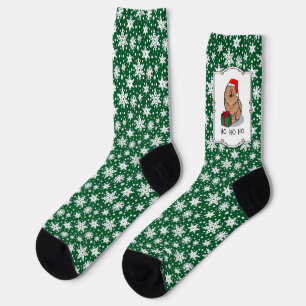 Christmas Santa Chow Chow Dog (cinnamon) Cute Socks