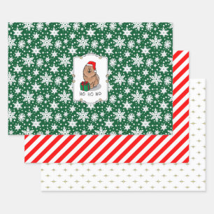 Christmas Santa Chow Chow Dog (cinnamon) Cute Wrapping Paper Sheet