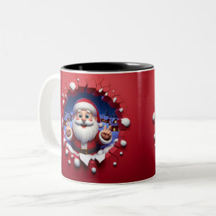 Christmas Santa Claus 3D Mugs  Merry Christmas Mug