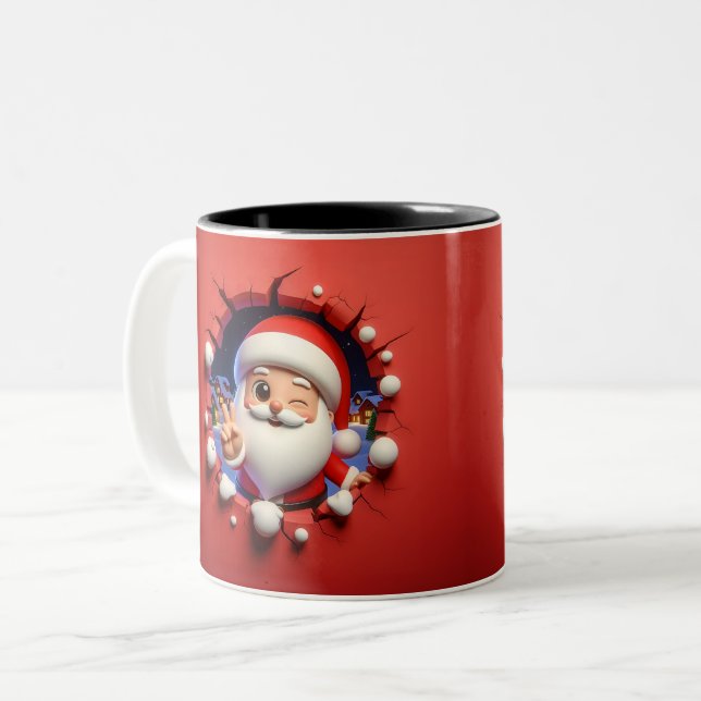 Christmas Santa Claus 3D Mugs| Merry Christmas Mug (Devant gauche)