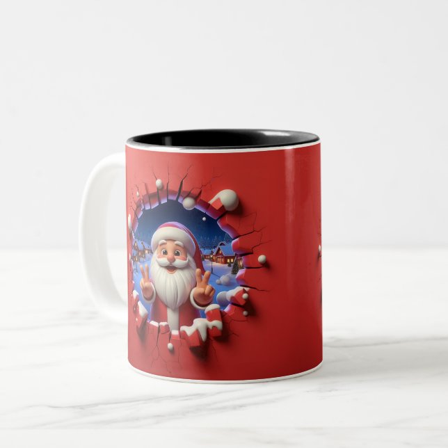Christmas Santa Claus 3D Mugs| Merry Christmas Mug (Devant gauche)