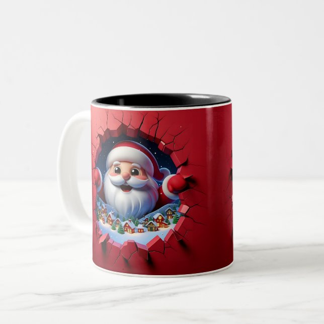 Christmas Santa Claus 3D Mugs| Merry Christmas Mug (Devant gauche)