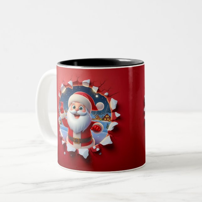 Christmas Santa Claus 3D Mugs| Merry Christmas Mug (Devant gauche)
