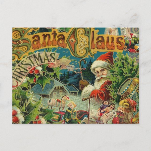 Christmas Santa Claus Antique Art Holiday Postcard (Front)