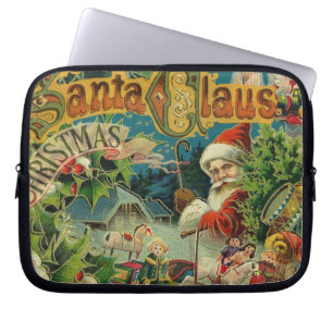 Christmas Santa Claus Antique Art Laptop Sleeve