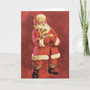 Christmas Santa Claus Baby Reindeer Personalize  Holiday Card