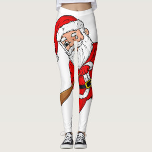Christmas Santa Claus Baseball Pitcher Boys Kids T Leggings