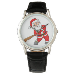 Christmas Santa Claus Baseball Pitcher Boys Kids T Watch