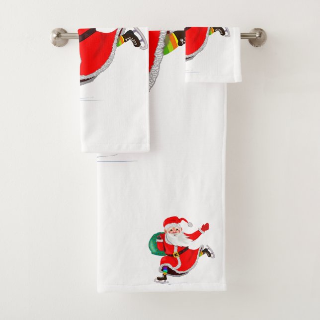Christmas Santa Claus Bath Towel (Insitu)