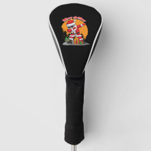 Christmas santa claus character doing dabbing danc golf head cover