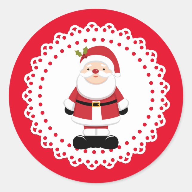 Christmas Santa Claus   Classic Round Sticker (Front)