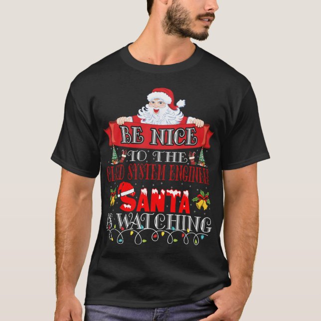 Christmas Santa Claus Cloud System Engineer Gift  T-Shirt (Front)