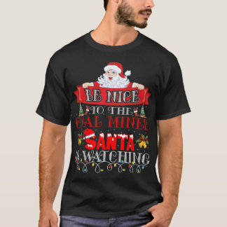 Christmas Santa Claus Coal Miner Gift  T-Shirt
