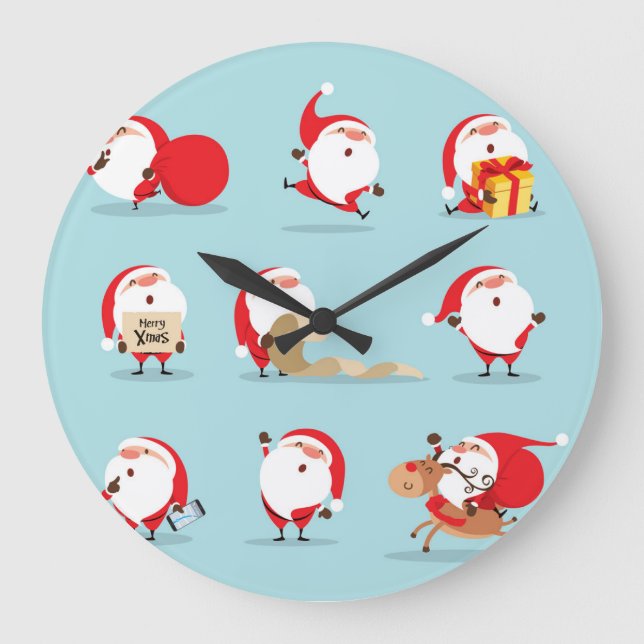 Christmas Santa Claus collection. Large Clock (Front)