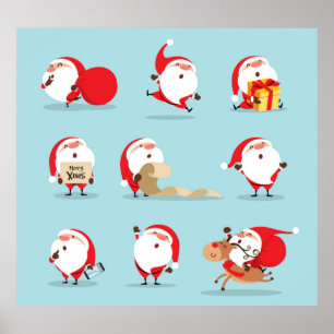 Christmas Santa Claus collection. Poster