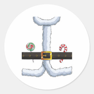 Christmas Santa Claus Costume Fun Santa Suit Xmas Classic Round Sticker