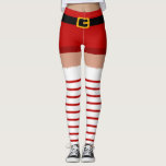 Christmas Santa Claus costume Leggings<br><div class="desc">White and red stripes pattern legging for christmas. Christmas elf costume / Santa Claus costume</div>