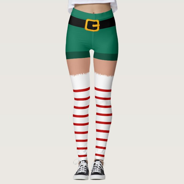 Christmas Santa Claus costume Leggings (Front)