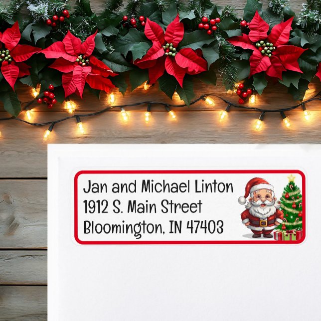 Christmas Santa Claus Custom Return Address Label (Creator Uploaded)