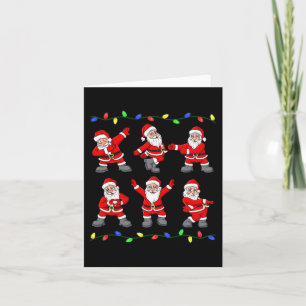 Christmas Santa Claus Dancing Tree Lights Boys Kid Card