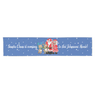 Christmas Santa Claus Darker Personalize 14 x 72 Short Table Runner