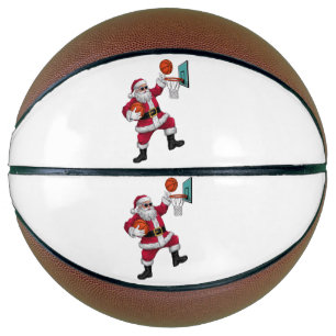 Christmas Santa Claus Dunking A Basketball Xmas