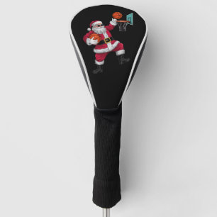 Christmas Santa Claus Dunking A Basketball Xmas Golf Head Cover