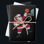 Christmas Santa Claus Dunking A Basketball Xmas Wrapping Paper Sheet<br><div class="desc">Christmas Santa Claus Dunking A Basketball Xmas</div>