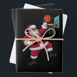 Christmas Santa Claus Dunking A Basketball Xmas Wrapping Paper Sheet<br><div class="desc">Christmas Santa Claus Dunking A Basketball Xmas</div>