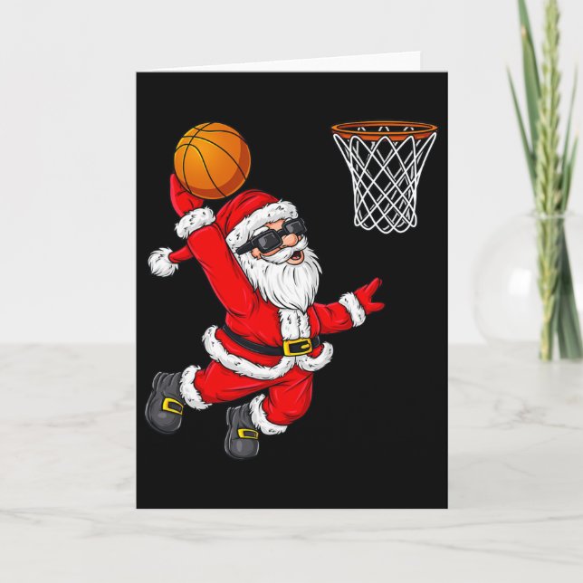 Christmas Santa Claus Dunking A Sketll Boys Kids X Card (Front)
