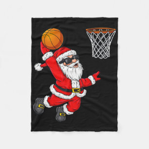 Christmas Santa Claus Dunking A Sketll Boys Kids X Fleece Blanket