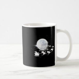 Christmas Santa Claus Flying Past The Moon Dragon  Coffee Mug