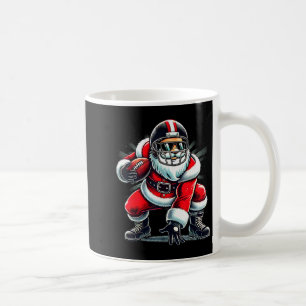Christmas Santa Claus Football Lineman Quarterback Coffee Mug