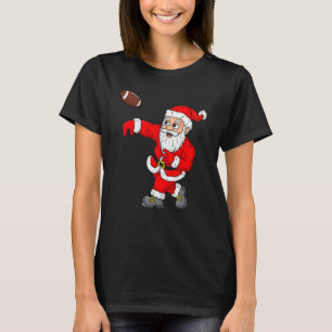 Christmas Santa Claus Football Quarterback Boys Ki T-Shirt