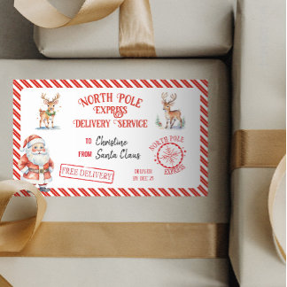 Christmas Santa Claus Gift North Pole Delivery Sticker