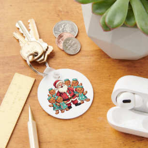 Christmas Santa Claus Gingerbread Nurses  Keychain