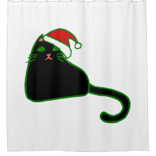 christmas santa claus hat black cat