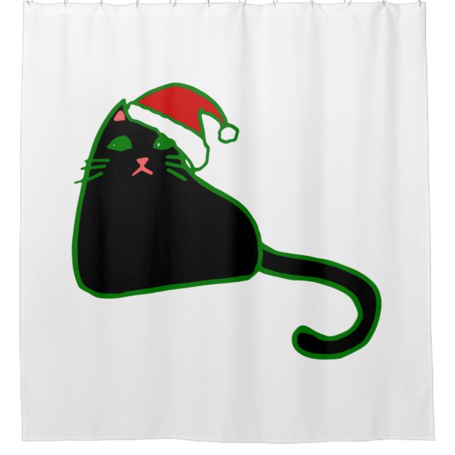 christmas santa claus hat black cat (Front)