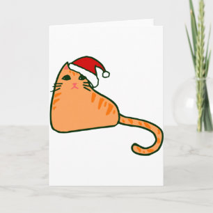 christmas santa claus hat orange tabby cat invitation