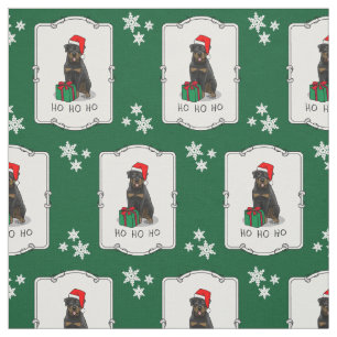 Christmas Santa Claus Hat Rottweiler Dog Funny Fabric