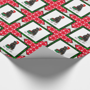 Christmas Santa Claus Hat Rottweiler Dog Funny Wrapping Paper
