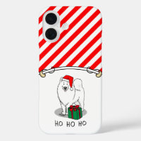 Christmas Santa Claus Hat Samoyed Dog Cute